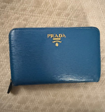 Vintage Prada Cobalto Vitello Move Leather Lampo Wallet