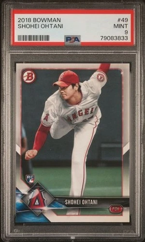 SHOHEI OHTANI 2018 TOPPS BOWMAN #49 PITCHING ROOKIE CARD RC PSA 9 MINT #79083833