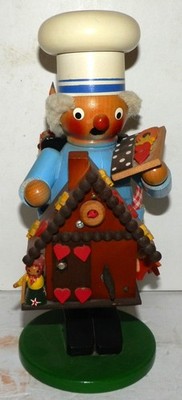Vintage Steinbach Gingerbread Baker Incense Smoker Music Box German Granny 9.5''