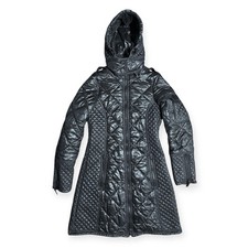 Burberry Quilted Puffer Coat Hooded Black Winter Coat Women s Size 32 Chest