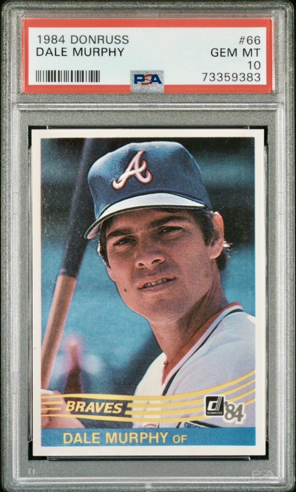 1984 DONRUSS #66 DALE MURPHY PSA GEM MINT 10 2- TIME MVP BRAVES 