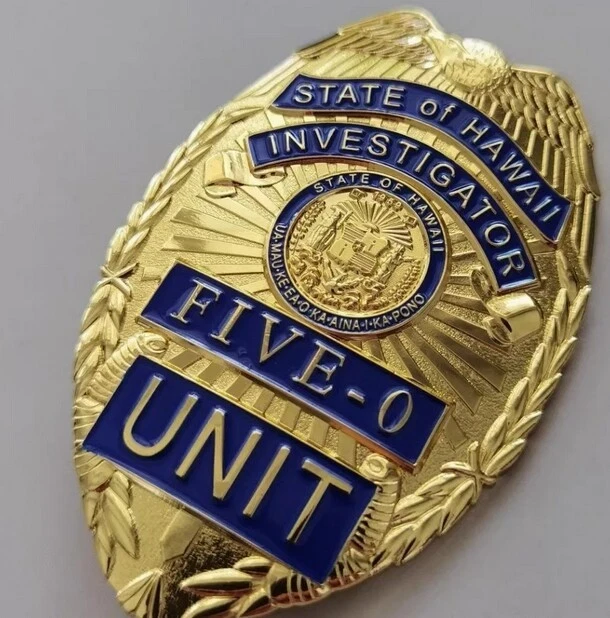 2022 US Hawaii Five-0 Badge Hawaii 5 o Badge Chain Belt Leather Badge Holder New - Image 2 of 4