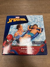 Marvel Spider-Man Swim Raft Float Floatie 40.9" x 18.9" Swimming Pool NIB Blue