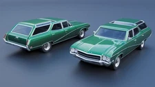 ABS-LIKE RESIN 3D PRINTED 1/25 1969 BUICK SPORT WAGON KIT