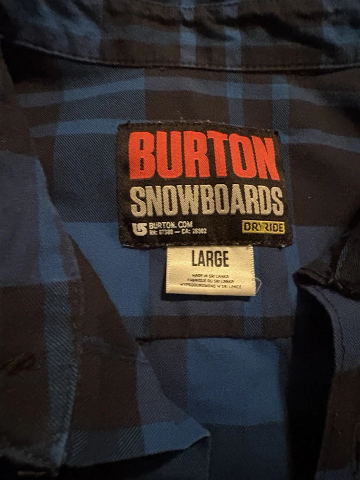 Burton Snowboard Ski Oversized Flannel Plaid Shirt Great Condition Large - Image 3 of 3