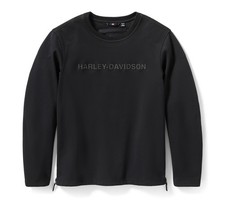New Harley-Davidson Men's Black Deflector Crew Pullover-Size 2XL