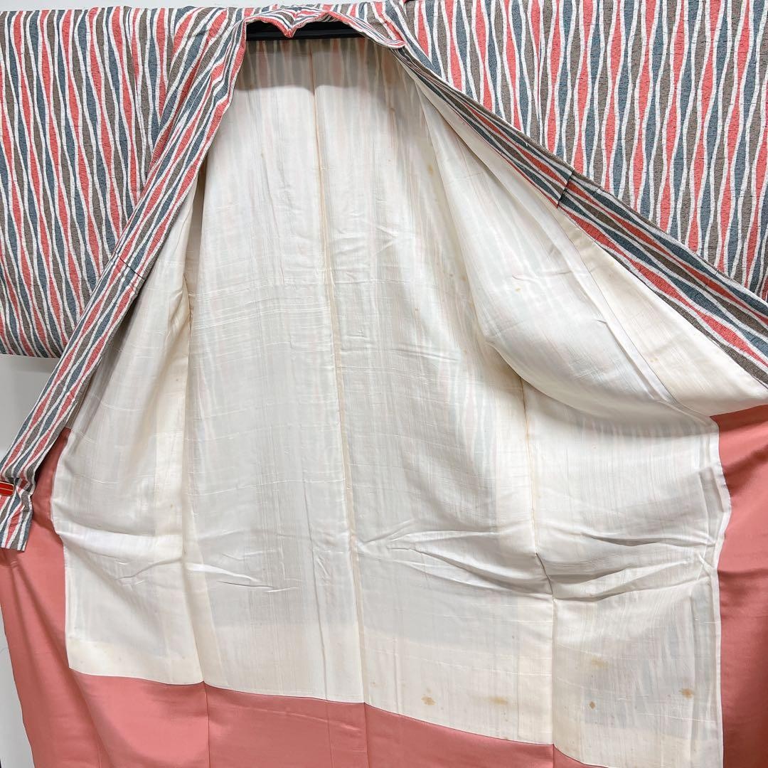 Stylish Kimono Small Pattern Pongee Vertical Stri… - image 9