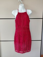 Misguided Lined Lacy Overlay Mini Dress Size 10
