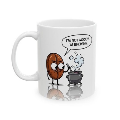 I'm Not Moody I'm Brewing Witchy Cauldron 11 oz Coffee Bean Mug Gift Idea