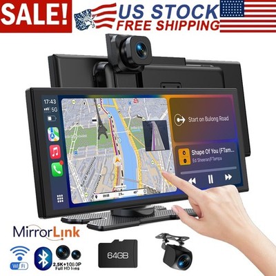 11.26'' Car Stereo 2.5K 1080P Dash Cam Wireless Apple CarPlay Android Auto + 64GB
