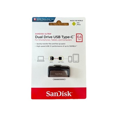 SanDisk Ultra Dual 64GB   USB Stick Type-C & USB 3.1   Für Smartphone & PC   NEU
