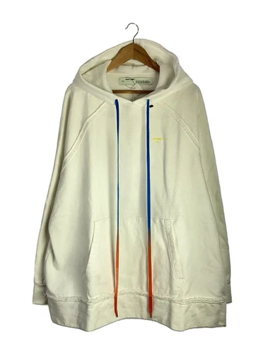 Felpa con cappuccio Off white XXL cotone bianco tinta unita OMBB057F19E30010 usata