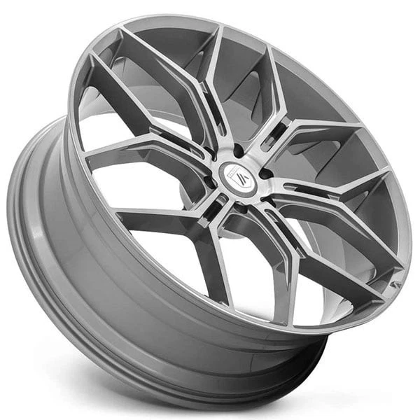 24x10"Asanti Wheels ABL-38 Monarch Titanium Brushed Rims - Imagem 2 de 3