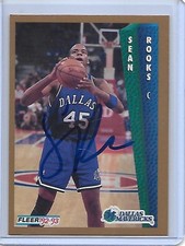 SEAN ROOKS Basketball Card IP auto NBA rookie Dallas Mavericks 1992-93 Fleer. rookie card picture