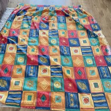 Pair Of Vintage 1980’s/90’s Patchwork Style Curtains 48x70” Lined