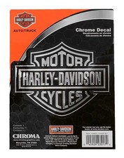 Harley-Davidson Embossed Bar  Shield Logo Chrome Decal - 5.5 x 4.5 in. CG3017