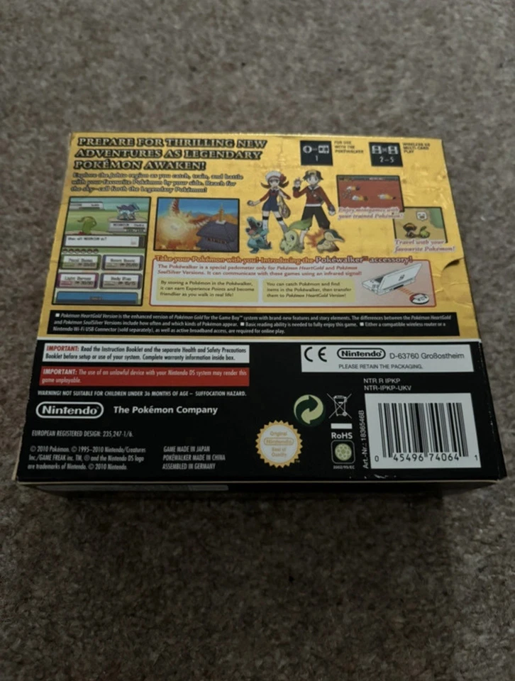 Pokemon Heartgold version Nintendo DS Pal UK Complete In Box Unused Pokewalker - Image 2 of 4