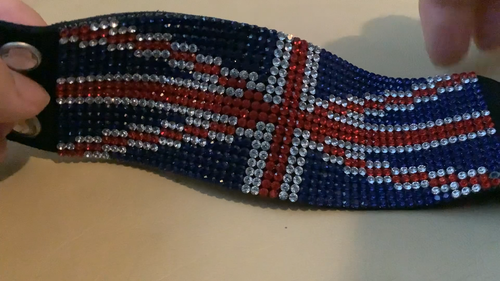 Swarovski Union Jack soft leather cuff bracelet (crystal missing) red white blue - Video 1 of 1