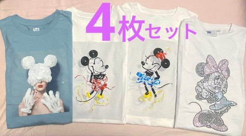 UNIQLO Mickey T-Shirt Set, Disney, Rhinestones