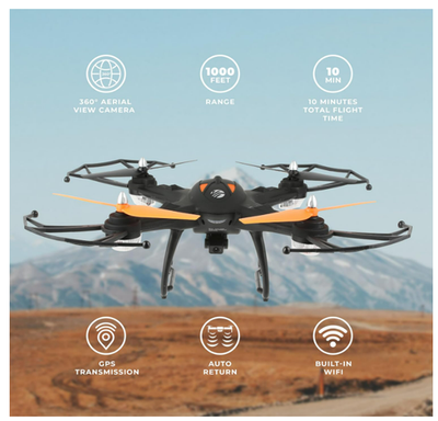 Vivitar 360 Skyview VTI 1080p HD Drone GPS Auto Return Wi-Fi