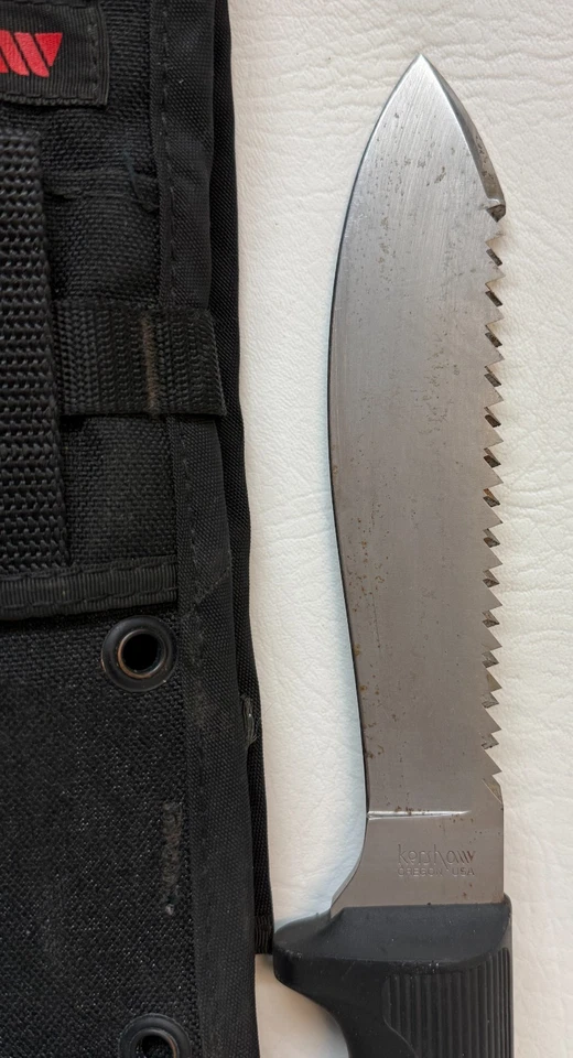 Vintage Kershaw 1005 Saw Tooth Japan Survival Knife & Sheath - Image 3 of 4