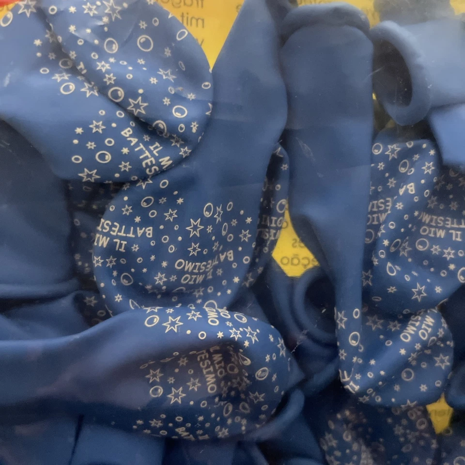 100 Palloncini 5” Azzurri Tutti Il Mio Battesimo - Immagine 2 di 3