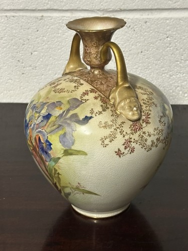 Rare Exquisite Antique Twin Handle Ovoid Shaped 1891-1901 Doulton Burslem Vase - Picture 3 of 22