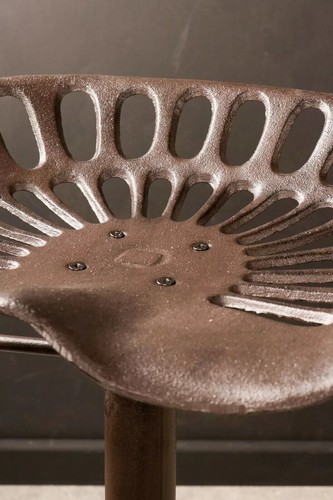 Cast Iron Bar Stool Industrial Home Decor Swivel Chair Adjustable Tractor Seat - Picture 19 of 24