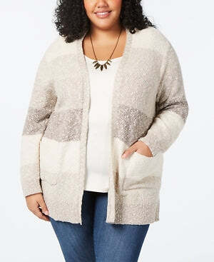 Style & Co. Damen Strickjacke Pullover Übergröße lang vorne offen - Bild 1 von 1