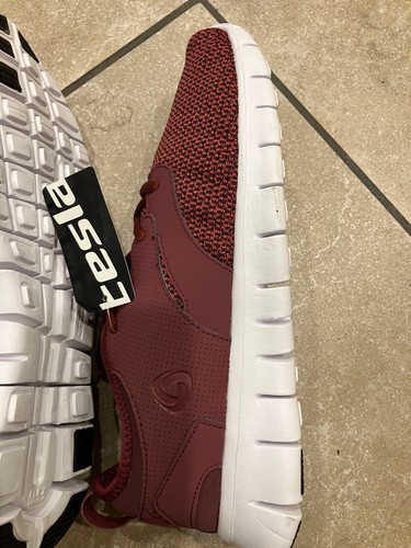 Tesla Men's Knit Pattern Sports Runnin TF-X574-BGD (SIZE MEN 9.5) Burgundy - Picture 11 of 12