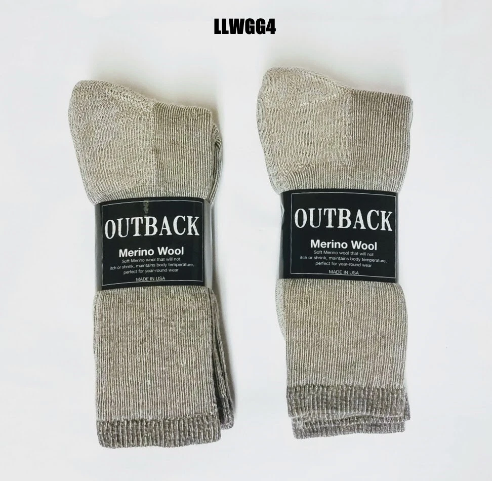 4 Pair Grey Heather Acrylic - MERINO Wool Blend Socks Men's Med-Large FREE SHIP
Opens in a new windo
