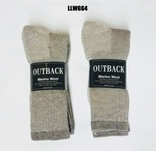 4 Pair Grey Heather Acrylic - MERINO Wool Blend Socks Men's Med-Large FREE SHIP