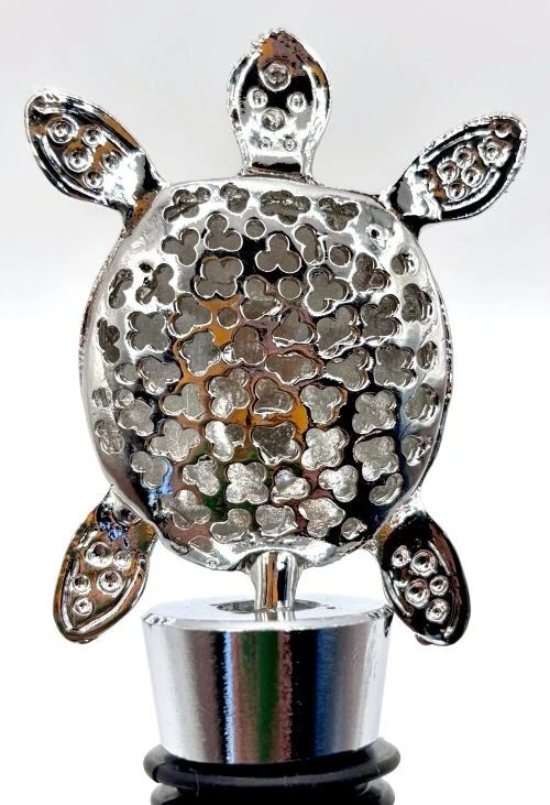 Nuevo tapón de botella de vino tortuga marina estrás azul costero barware océano nuevo Foto 3 de 3