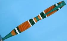 Handmade 3D Printed Pen – Ballpoint, Refillable Ink, Tri-Color Wavy Design