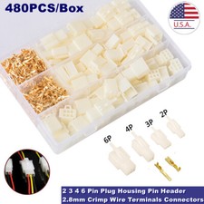 480Pcs 2/3/4/6 Pin Automotive Wire Connector Male Female Cable Terminal Plug Kit