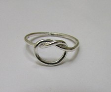 Sterling Silver Love knot Stacking Ring 925 Friendship Band Womens Jewelry Gift