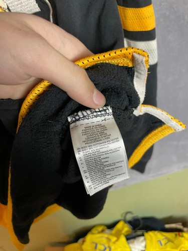 Boston Bruins Training Jacket Long Sleeve With Hood NHL Hockey Reebok Men SZ M - Afbeelding 12 van 12