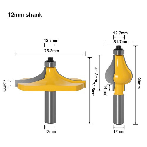 1/2 12mm Shank Handrail Router Bit Set Molding Beautiful Edge Wood ...
