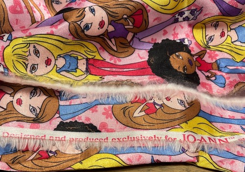 Y2K Bratz Dolls Satin Shimmer Pink Fabric 59.25” X 55” Fashion Doll Material DIY - Picture 2 of 2
