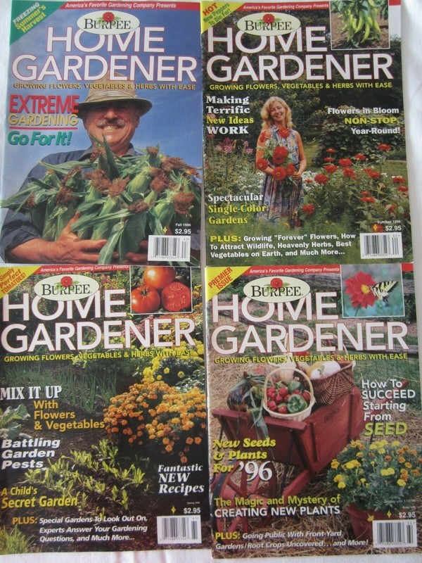 BURPEE HOME GARDENER Magazine Lot of 4 1996 with Premier Issue Herbs Vegetables