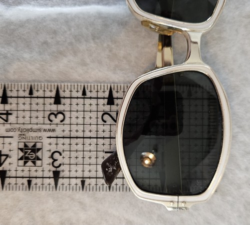 Occhiali da sole vintage K&H 5 1/2 Solar Spree anni 70 bianco ovale groovy costume cosplay - Foto 12 di 14
