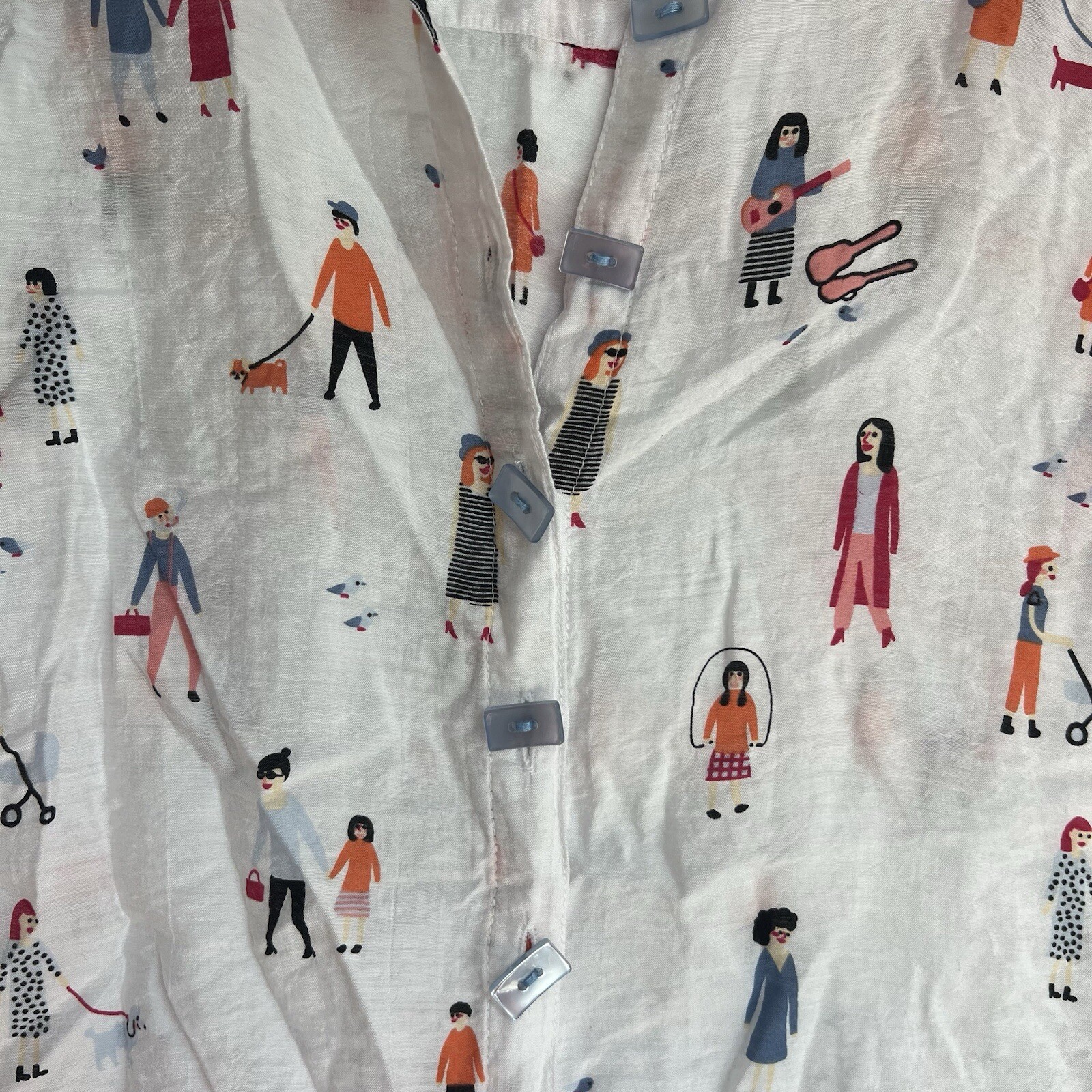 Multiples PM Unique Top With Rectangle Buttons Pe… - image 4