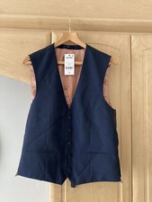 Mens Next Wool Blend Blue Waistcoat size 40 reg . New with tags.. 45