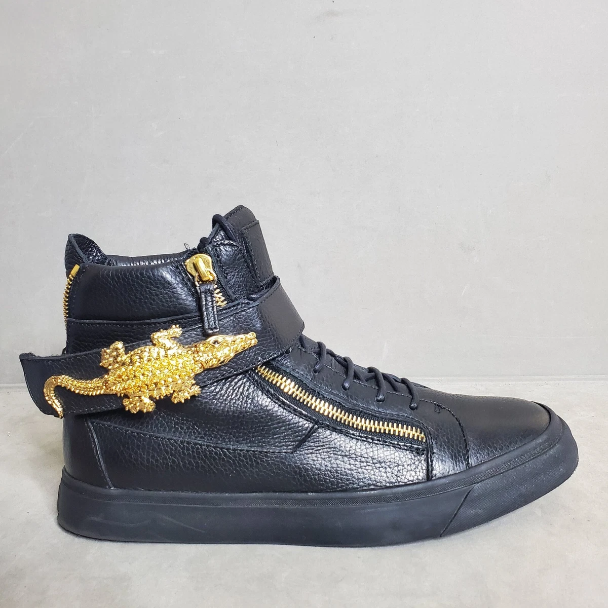 Mirakuløs Samuel Certifikat Giuseppe Zanotti Shoes Men Size 13.5-14 US/ 47 EUR Alligator Black Leather  Logo | eBay