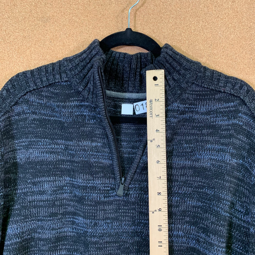 Men's Knitted Mock Neck Cardigan Sweater Long sleeve Half Zipper Medium - Picture 3 of 8