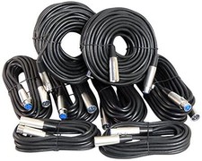 XLR/Mic Cable Kit Two 50 ft, Two 15 ft and Four 25 Foot XLR Patch Cables