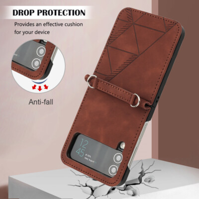 Folding Leather Shockproof For Samsung Galaxy Z Flip 4 Z Flip 3 5G Case Cover