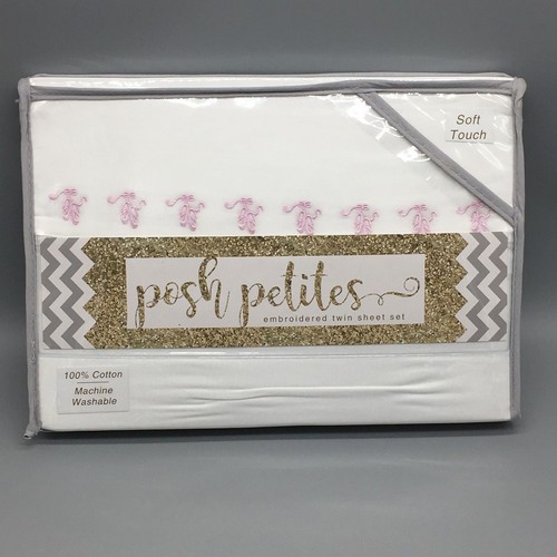 Ballerina TWIN Sheet Set Embroidered Pink Ballet Slipper Toe Shoe Dance Girl NEW - Picture 2 of 7