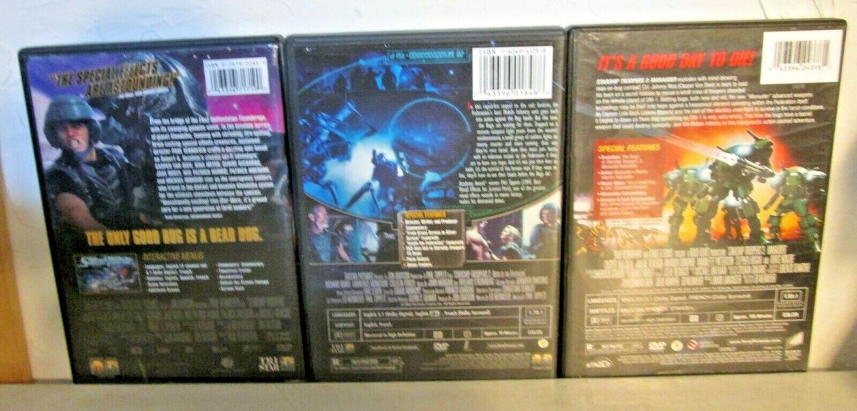 Starship Troopers 1 2 3 Hero Federation Marauder DVD Lot