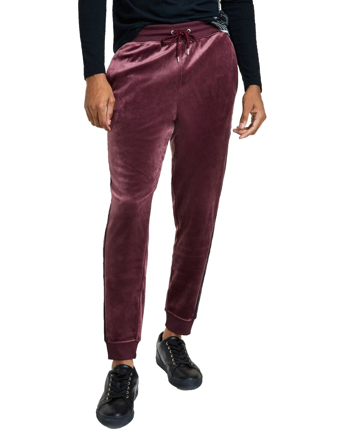 INC INTERNATIONAL CONCEPTS Men Regular Fit Side Stripe Joggers Wine Pick Size